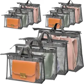 12 Pack Dust Bags For Handbags, Clear Handbag Storage Organizer For Closet, Purs