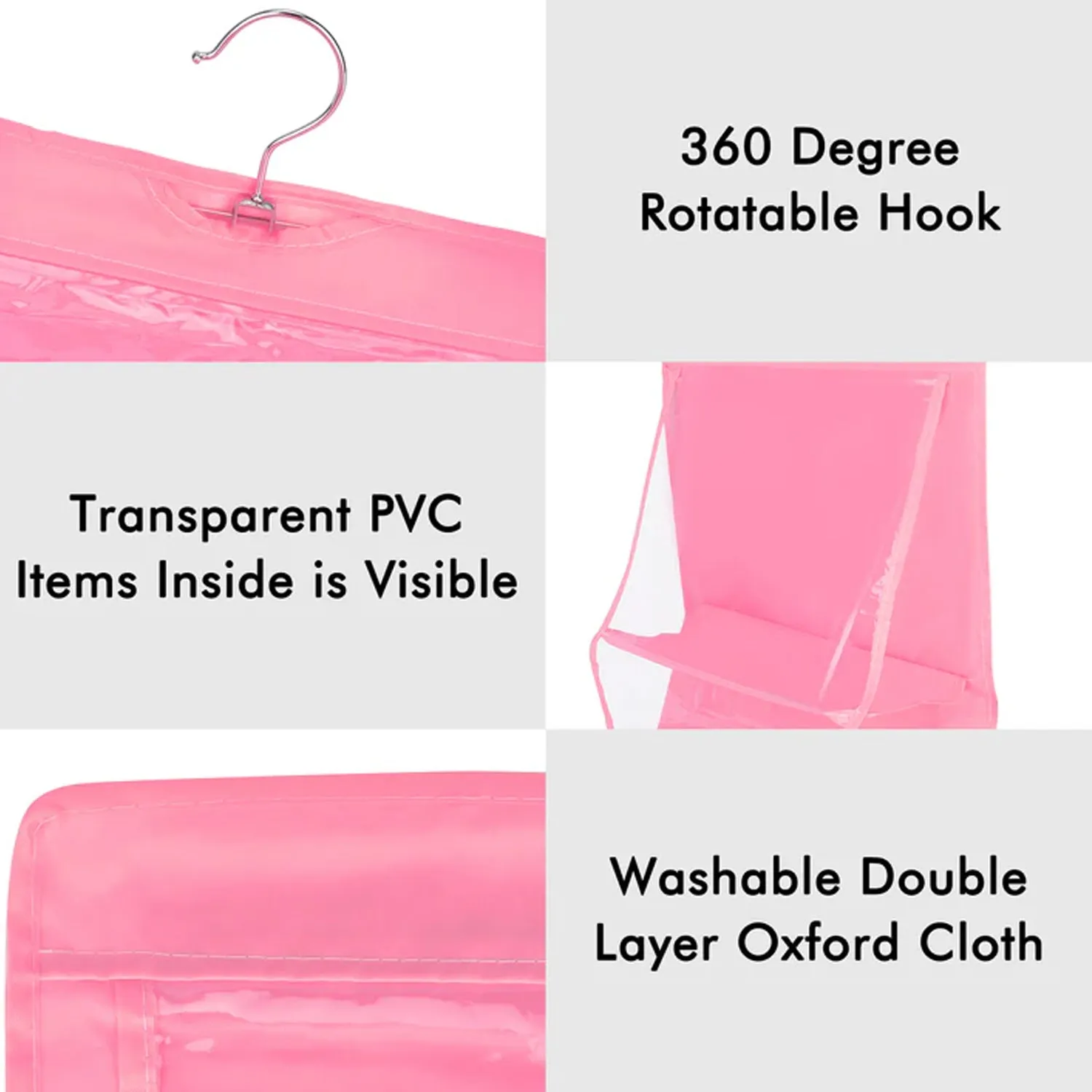 6-Pocket Clear Hanging Handbag Organizer – 1 Piece