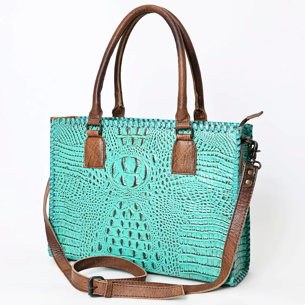 American Darling Briefcase Crocodile embossed Genuine Leather women bag western handbag purse