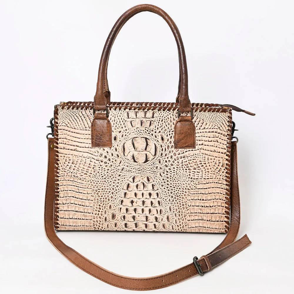 American Darling Briefcase Crocodile embossed Genuine Leather women bag western handbag purse