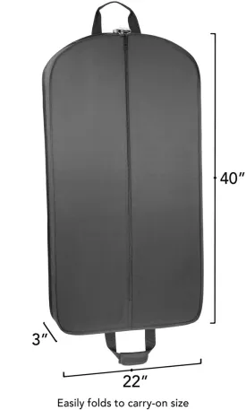Clemco WallyBags 40” Deluxe Travel Garment Bag with Two Pockets 804 Black