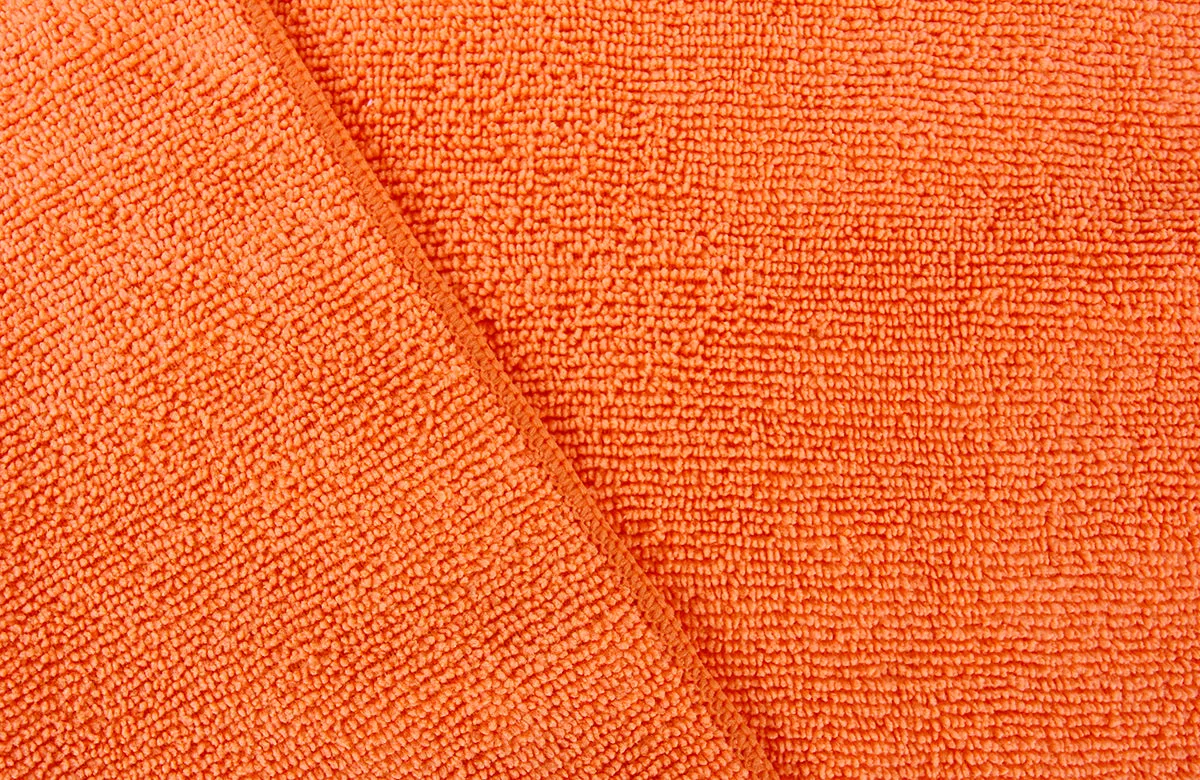 Commercial Grade Microfiber Cleaning Cloths, 12 Pack - Orange for Shop Towels