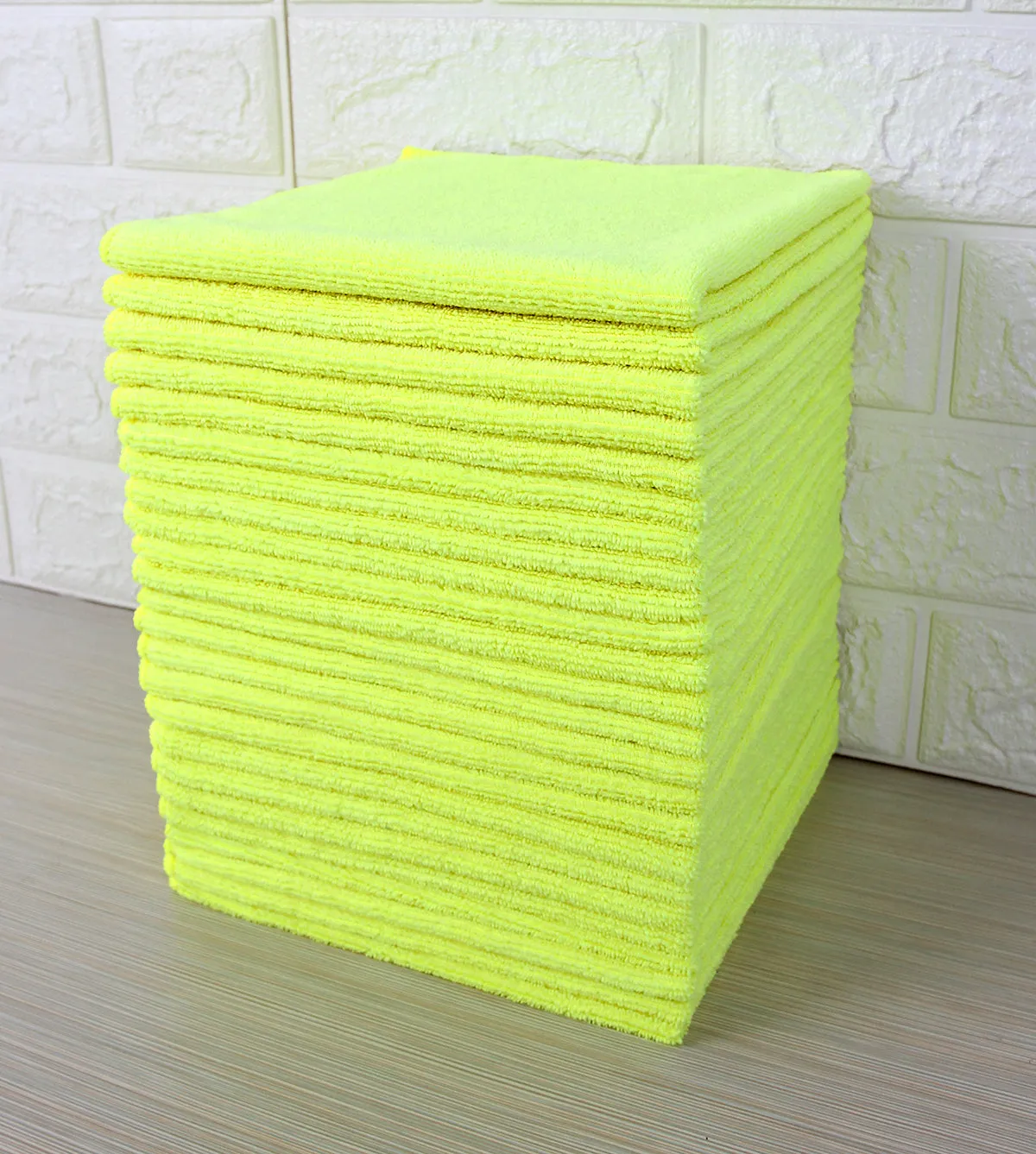 Commercial Grade Microfiber Cleaning Cloths, 12 Pack - Yellow for Polishing & Dusting