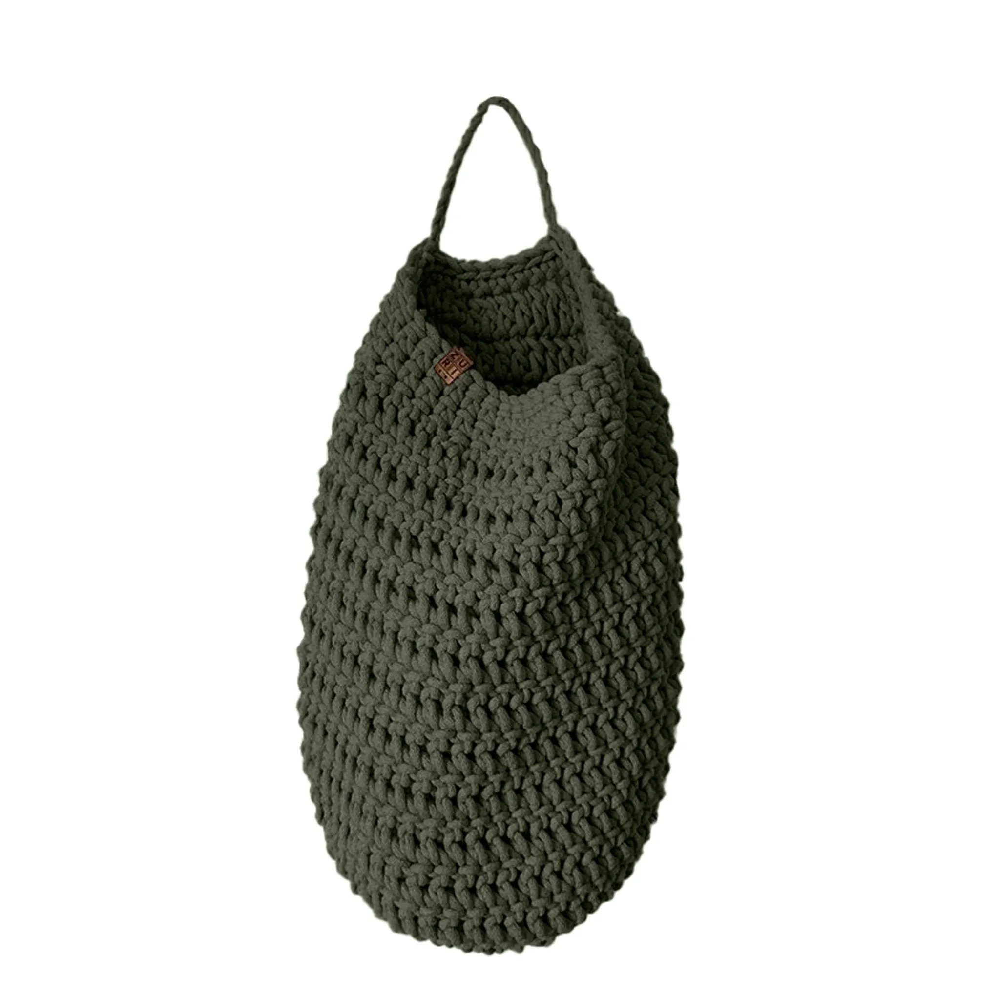 Crochet hanging bag, Large | OLIVE GREEN