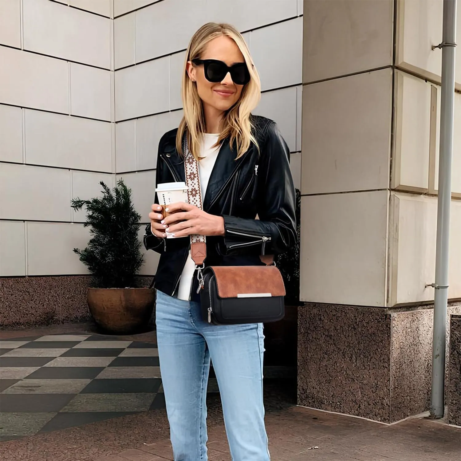 Crossbody Bags for Women Small Crossbody Wallet Purses with Card Slots Leather Shoulder Handbags Travel/Daily Use