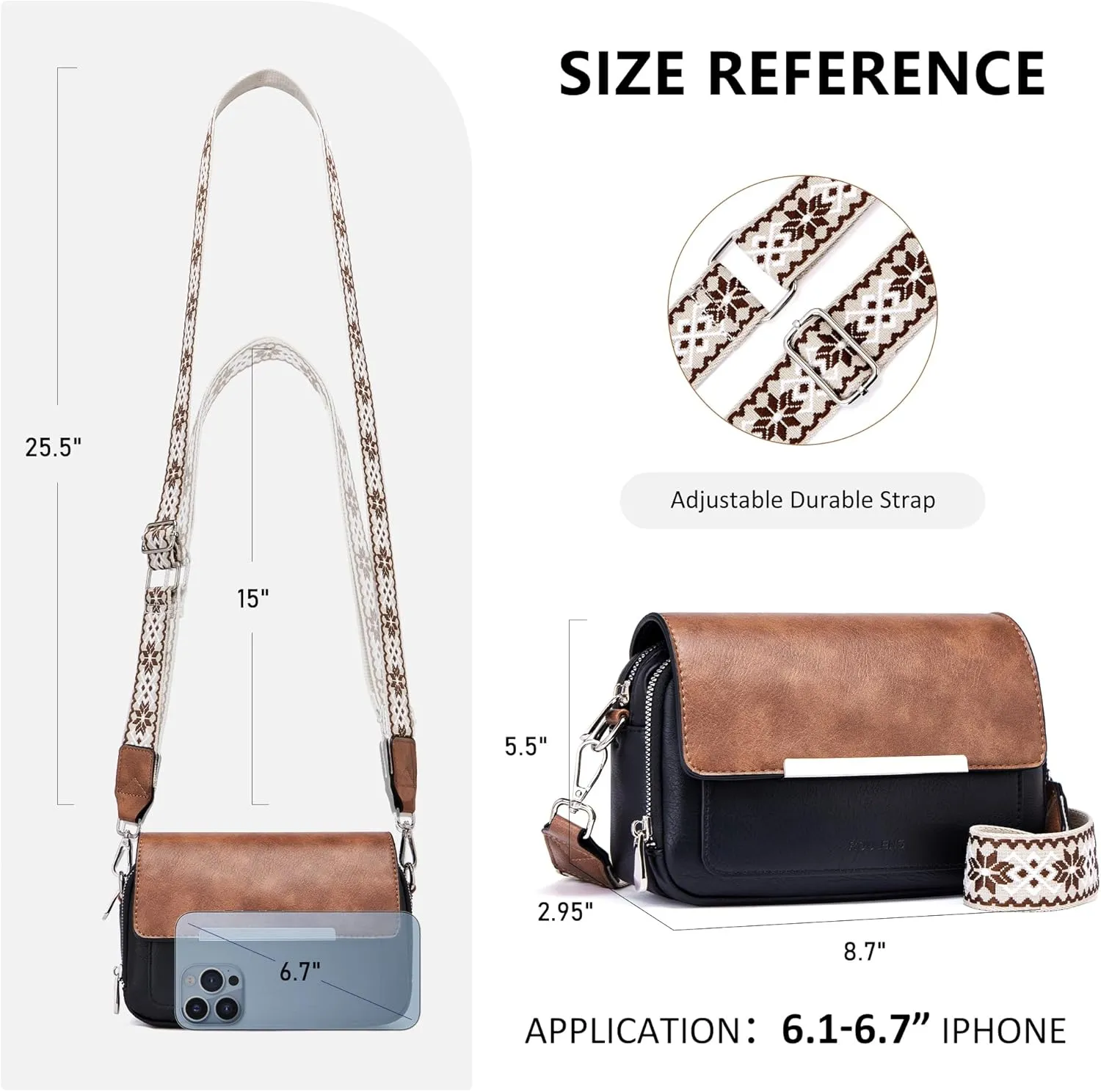 Crossbody Bags for Women Small Crossbody Wallet Purses with Card Slots Leather Shoulder Handbags Travel/Daily Use