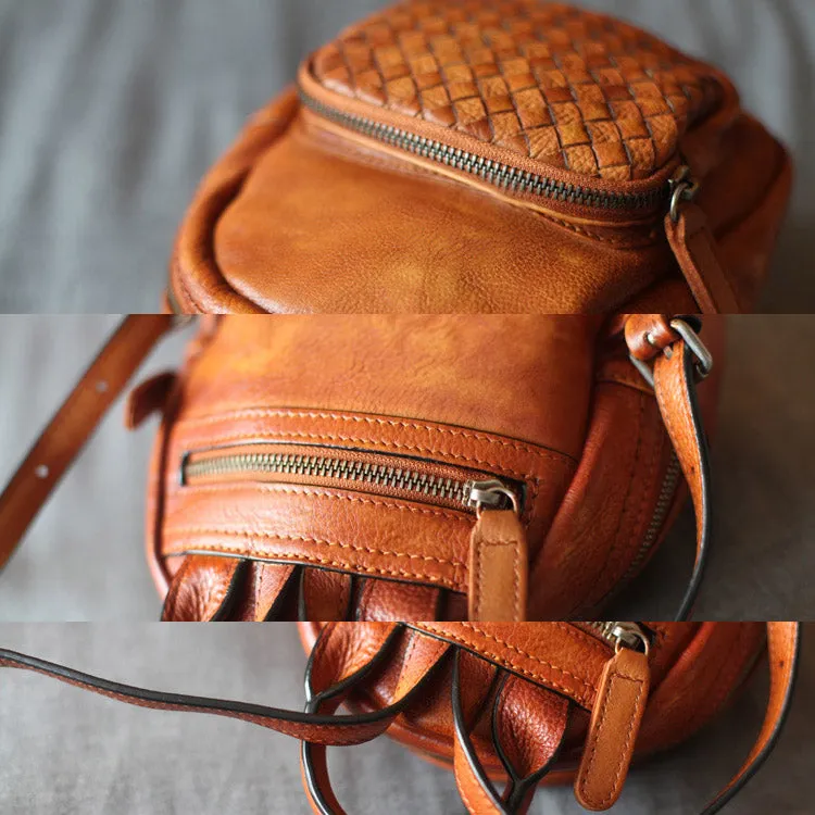 Cute Womens Brown Mini Leather Backpack Bag Purse Nice Backpacks for Women