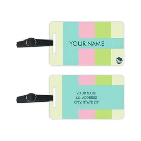 Fancy Custom Bag Tag Holders Add Name & Address Set of 2