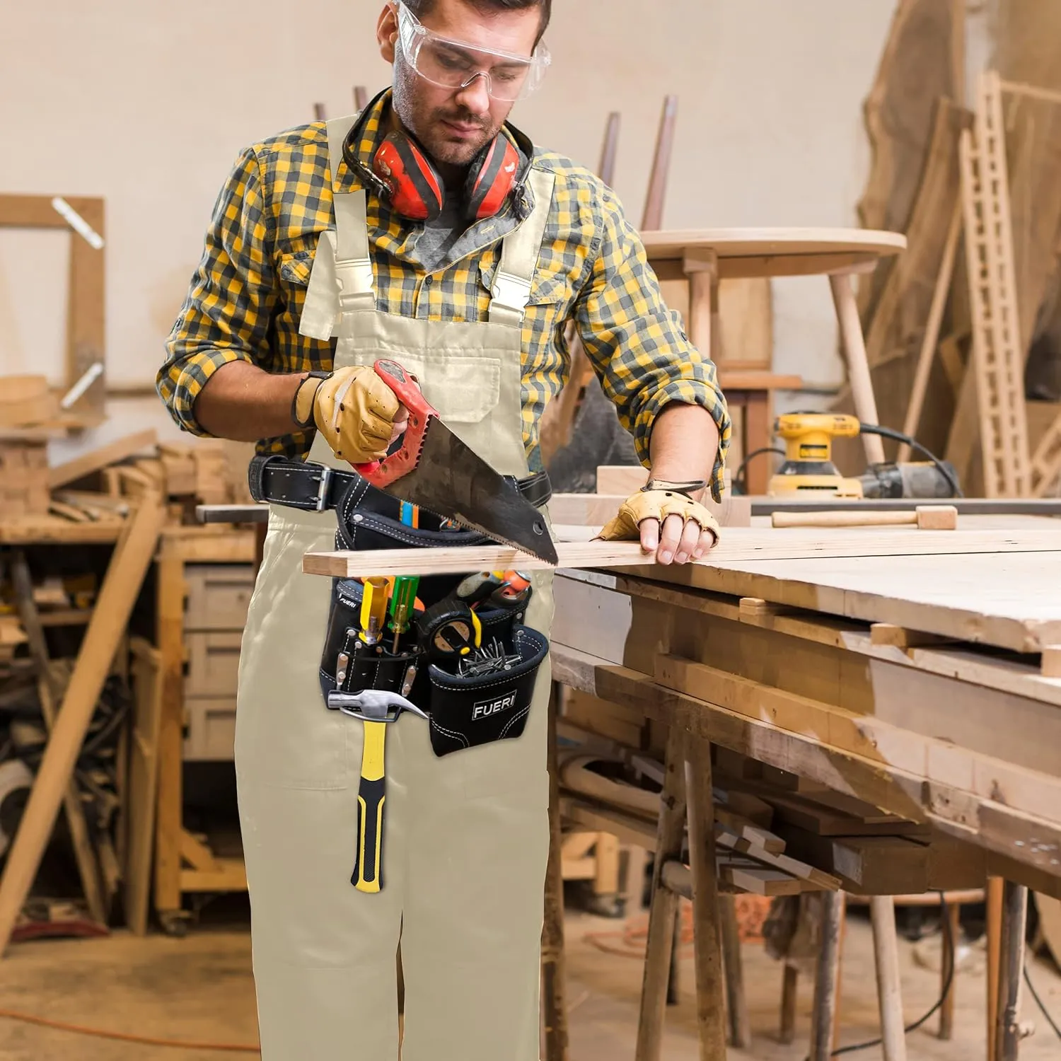 Fueri 7-Pocket Leather Tool Pouch with Belt