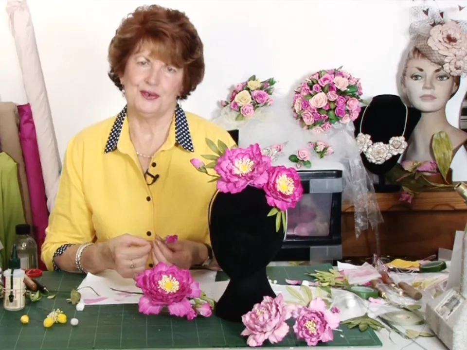 Hat Academy Online Tutorial  D12  "Peony Leather Flowers" -Leather for Lesson