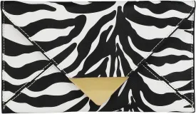 JNB Synthetic Leather Zebra Print Envelope Clutch