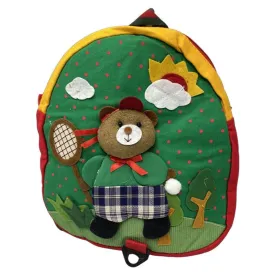 Kid's School Bags With Cute Cartoon Bear -G57 GREEN AND RED