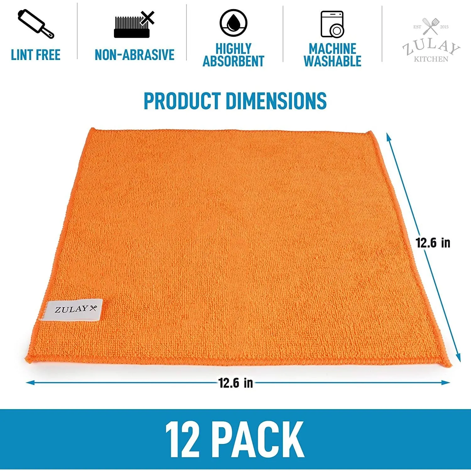 Microfiber Cleaning Cloths - 12 Pack of Highly Absorbent, Soft Microfiber Cloths