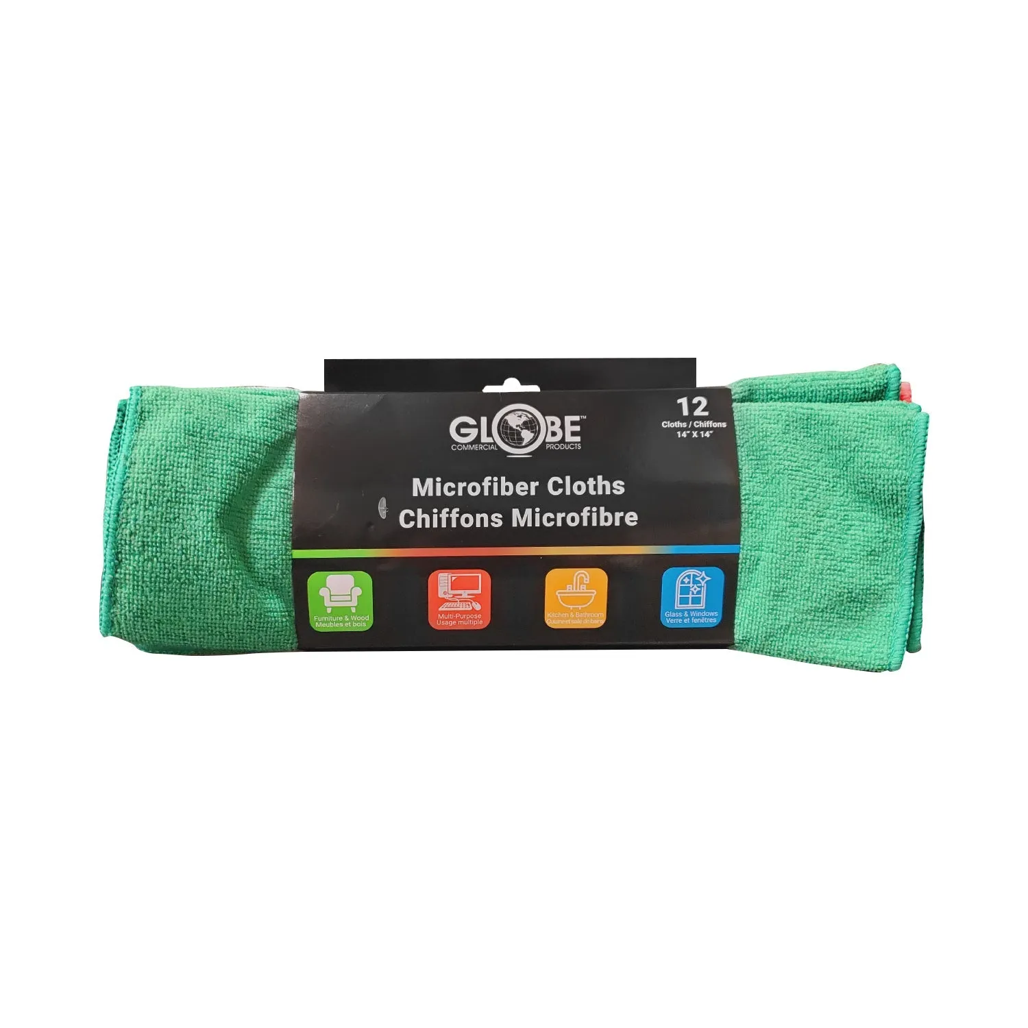 Microfiber Cloths - Globe 14" x 14" 240 Gsm, Assorted, 3199