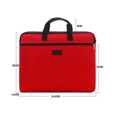 Portable Document Bag Canvas A4 Office Bag Men Women Handbag Multi-layer Information Bag Briefcase Meeting Bags File Holder