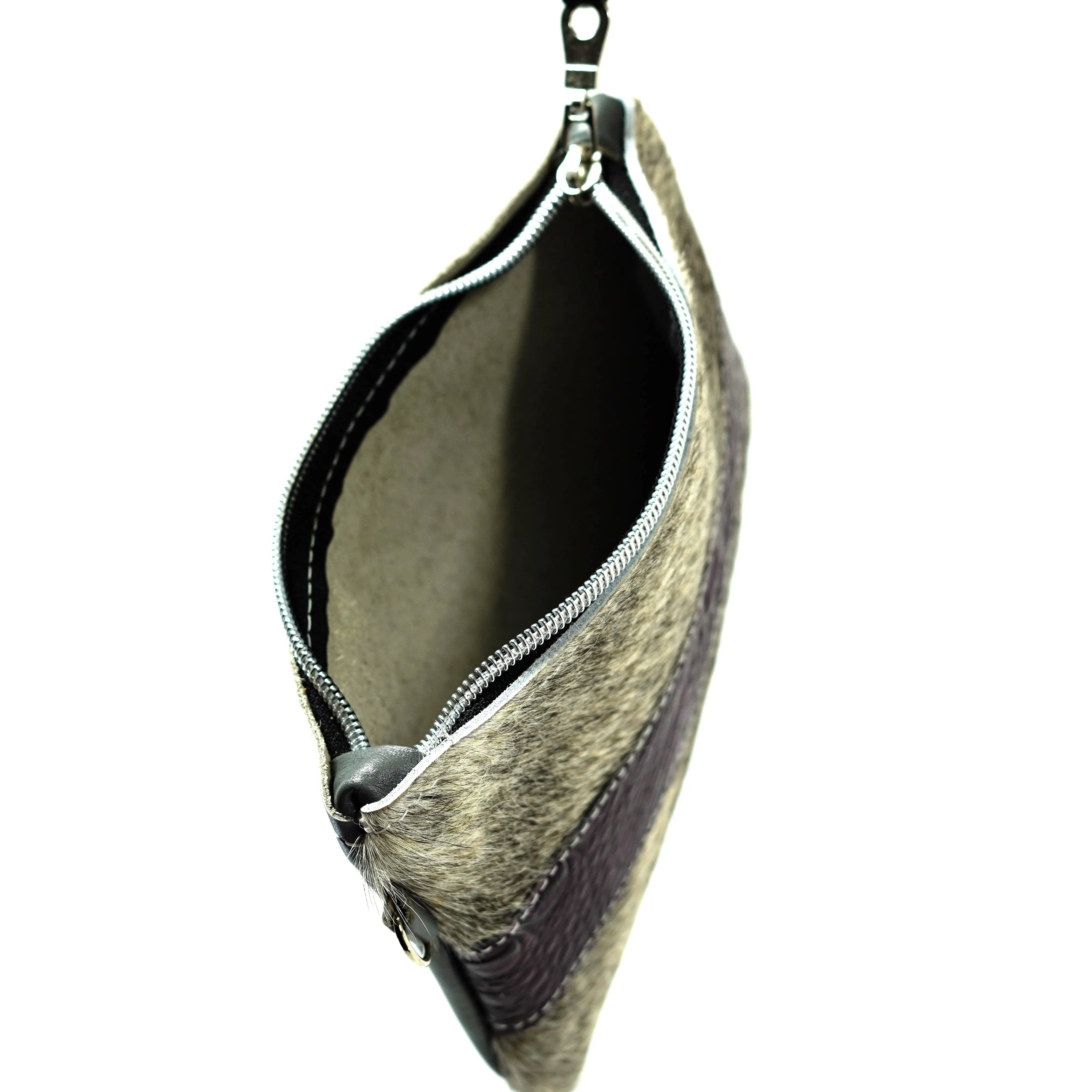 Purse Organizer - Grey Brindle w/ Amethyst Croc