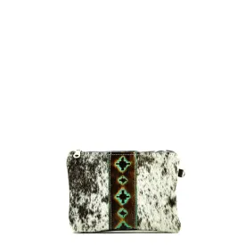 Purse Organizer - Salt & Pepper w/ Turquoise Navajo