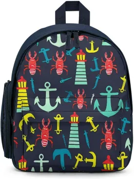 Red Lobster Lighthous Cute Backpack Daily Casual Daypack Travel Mini Bag with Adjustable Strap Blue-style