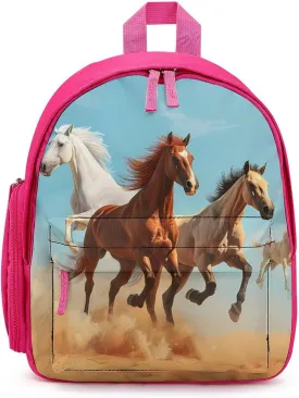 Running Horse Cute Backpack Daily Casual Daypack Travel Mini Bag with Adjustable Strap Pink-style-44