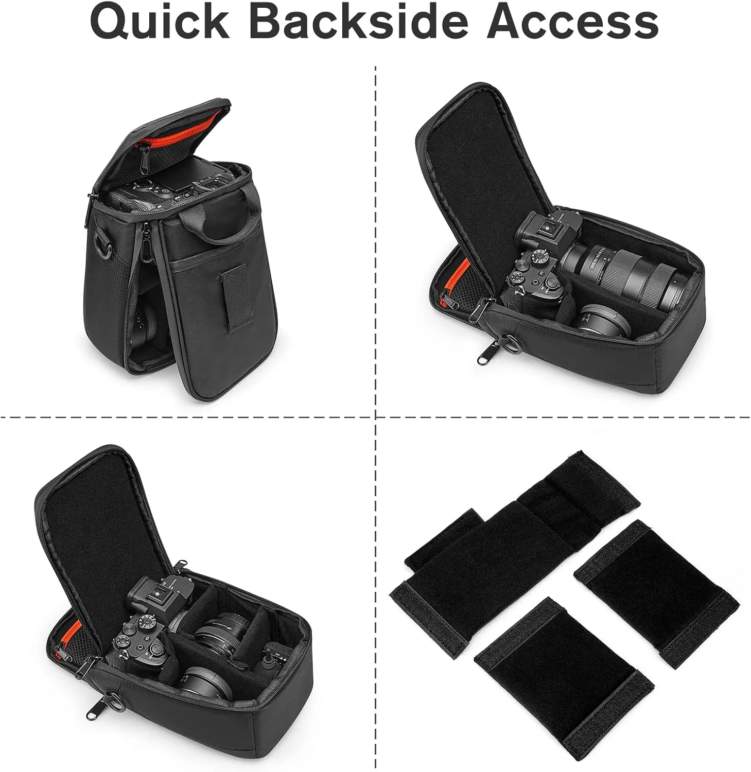 S-ZONE Camera Insert Bag Waterproof Lens Cube Case Compatible with Nikon Canon