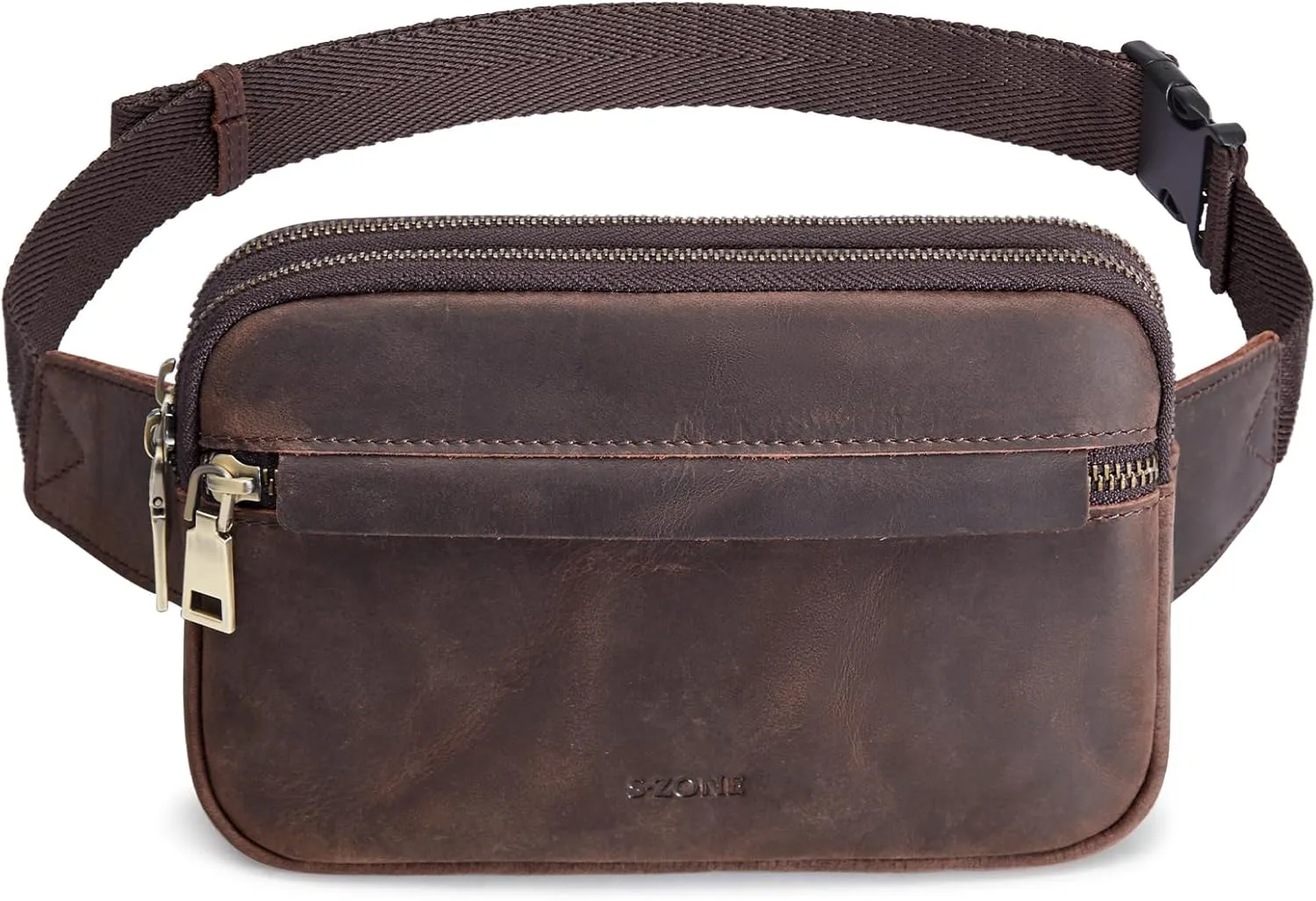 S-ZONE Fanny Packs for Women Genuine Leather RFID Blocking Crossbody Bags Purses Sling Waist Chest Bag Gifts Travel Running Adjustable Strap Men