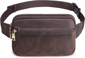 S-ZONE Fanny Packs for Women Genuine Leather RFID Blocking Crossbody Bags Purses Sling Waist Chest Bag Gifts Travel Running Adjustable Strap Men
