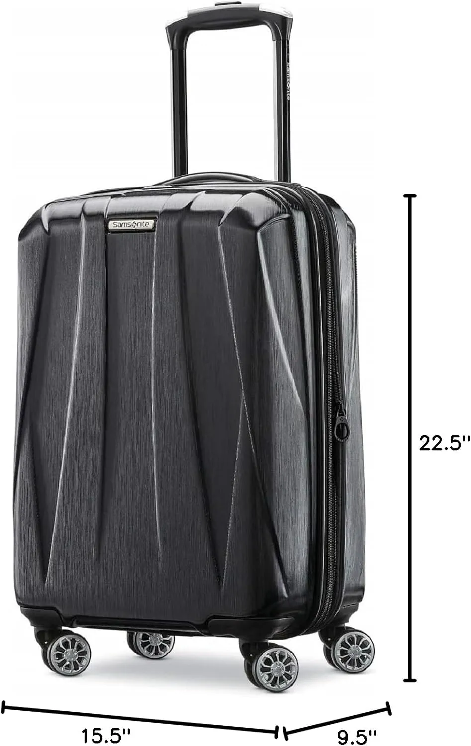 Samsonite Centric 2 Hardside Expandable Luggage with Spinner Wheels, Black, Carry-On 20-Inch