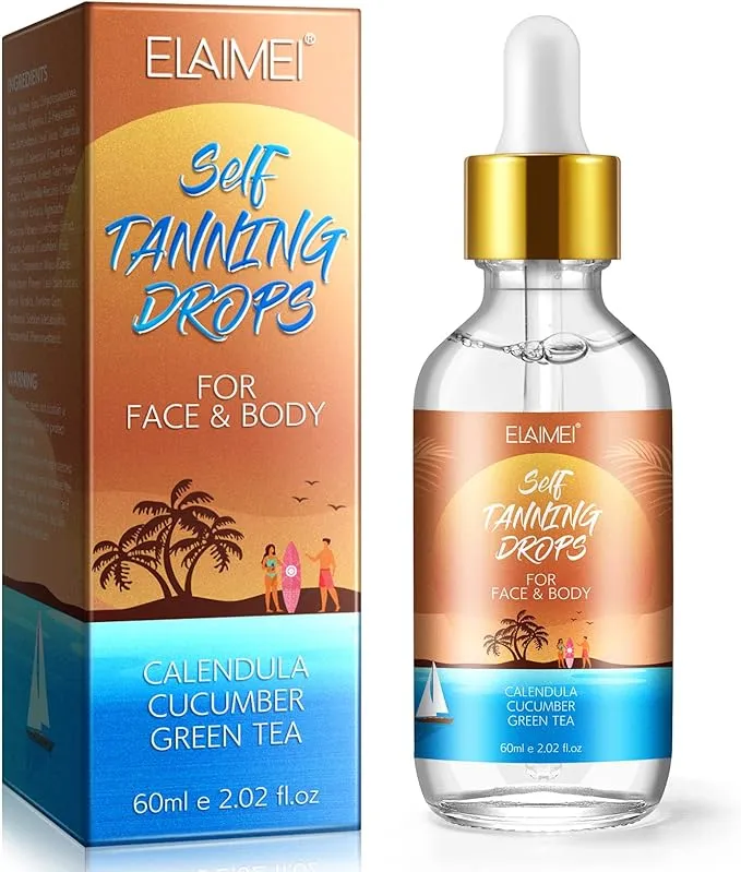 Self Tanning Drops - Face Self Tanner Drops Medium Color - Bronzer Drops - Self Tanner for Face - Self Tanner Face Tanner - Face Tanning Drops to Add to Moisturizer - Face Tan Drops - Bronzing Drops