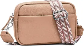 Small Crossbody Bags for Women Genuine Leather, Guitar Strap Shoulder Handbag Purse Camera Bag with Rfid Card Slots
