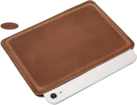 Top Grain Leather 8.3" Slim Tablet Sleeve Case Protector, Solid Minimalist Vintage Design, Fully Handmade, Compatible with 8.3" iPad mini 6 iPad mini 7.9" & Other Tablet, Brown 8.3 Inch