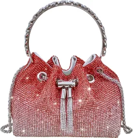 TOPALL Upgrade Rhinestone Evening Bag Bling Purse Sparkly Diamond Silver Clutch Purses for Women Party Club Wedding Prom