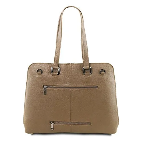 Tuscany Leather Lucca Tl Smart Business Bag In Soft Leather For Women Cognac Leather Briefcases