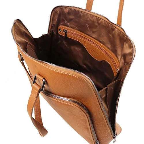 Tuscany Leather Lucca Tl Smart Business Bag In Soft Leather For Women Cognac Leather Briefcases