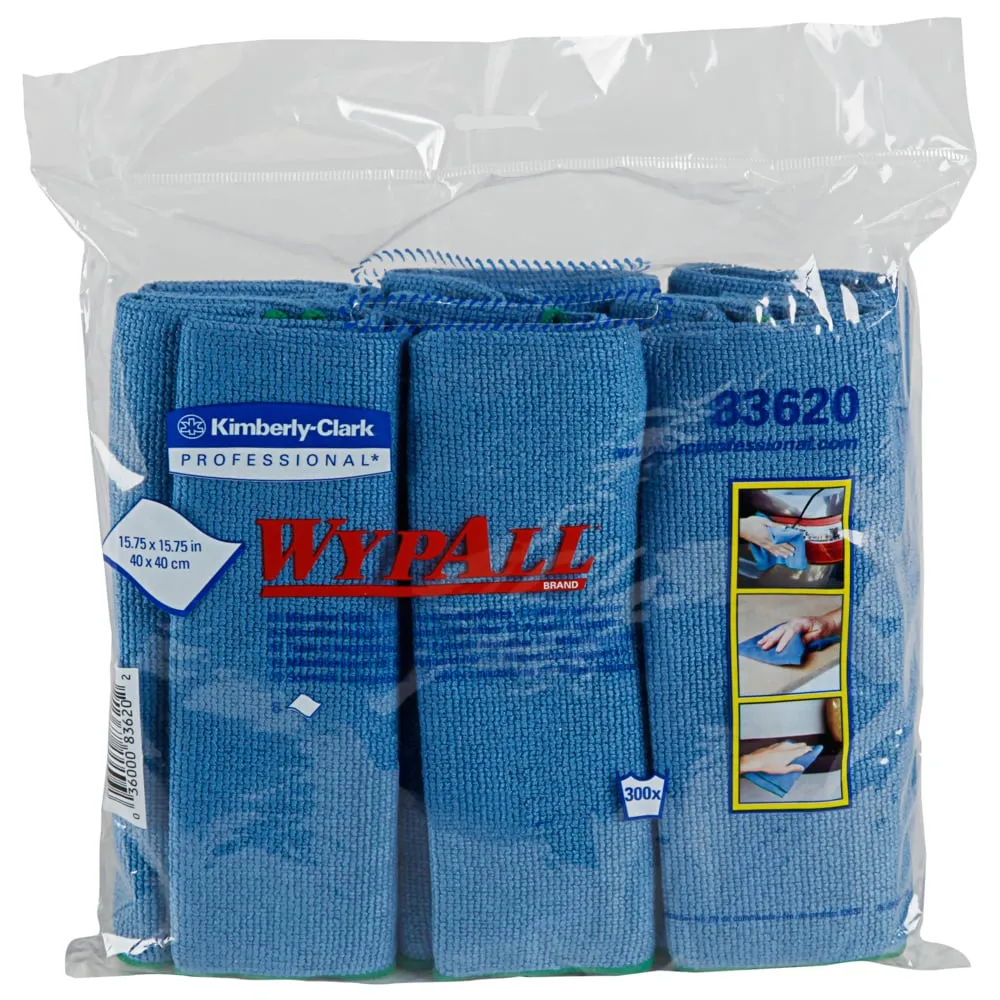 Wipers - WypAll® Microfiber Cloths - Blue, Green or Red (4 Packs of 6), 83620 / 83630 / 83980