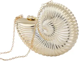 Women's Conch Clutch Purse Elegant Acrylic Evening Bag with Chain Strap for Crossbody Shoulder for Wedding Party Proms